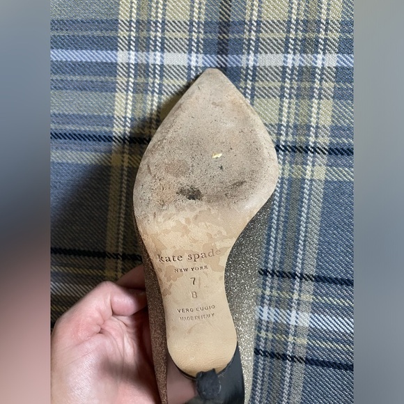 Kate Spade Patent Glitter Silver Pumps - Picture 8 of 10